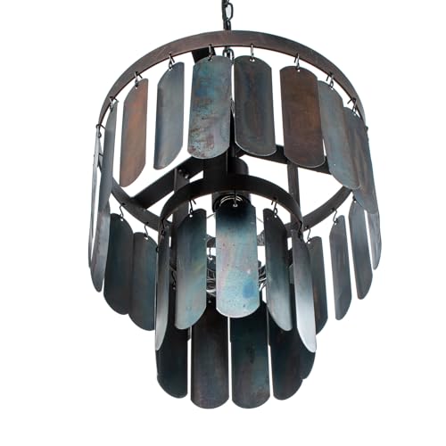 Lustre suspension en fer noir E27 30cm pour salon design chic
