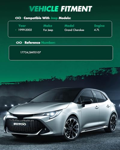 Image of SCITOO Starter Motor SMT0107 17754 for Jeep Auto and Light TruckGrand Cherokee 1999 2000 2001 2002 4.7L(285) V8 ‎12 Volt CW 8-Tooth Pinion