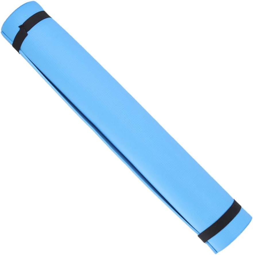 Mikinona Portable Slip Eva Yoga Mat High Density Fitness Mat for Outdoor Yoga Aerobics and Stretching Routines Blue
