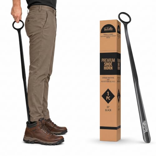 Velette Long Plastic Shoe Horn - 30'' Extra Long Handle for Seniors (2 Pc)