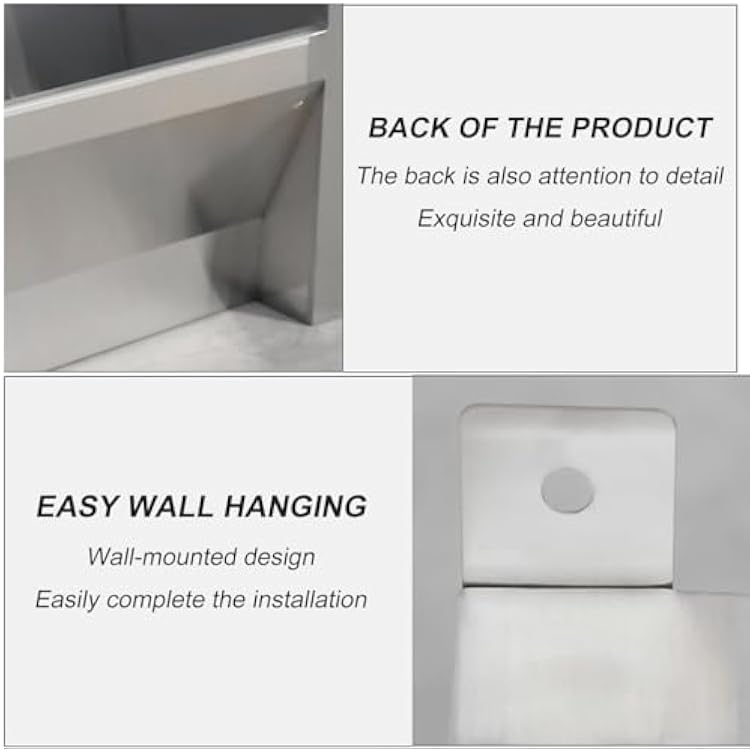 Men Urinal Stainless Steel Urinal Wall-Mounted Urinal Trough, Bathroom Toilet Urine Diverter 100CM Lengthened Urinal, Commercial Mens Adult Urinal, Male Sanitary Ware Public Toilet Urinal