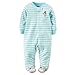 Carter's Striped Footie, Blue/White, 6 Months