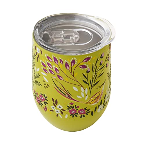 Portico Designs Ltd Sara Miller Haveli Garden Insulated Stainless Steel Travel Cup with Lid for Hot and Cold Drinks Green - Image 4