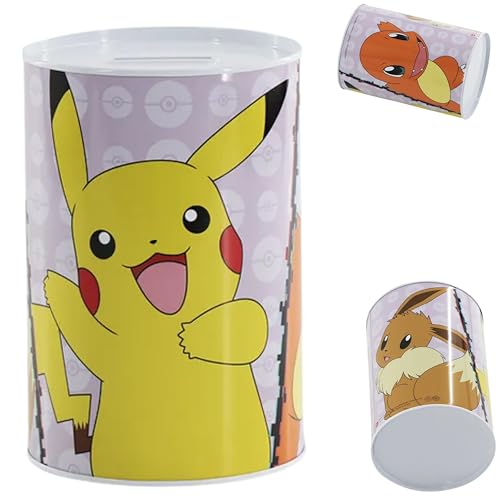 Tirelire Pokémon Distortion en métal – Tirelire pour enfants – Tirelire pour enfants – Étain durable – Excellent cadeau d'anniversaire pour les fans de Pokémon, taille 15 cm