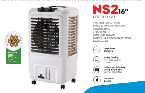 Xionix Fresh Plastic Powerful 3 Speed Motor Desert Cooler | White