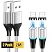Produktbild Magnetisches USB Kabel, AVIWIS [2Stück, 2m] Nylon Magnet Ladekabel USB Phone Schnellladekabel für Phone 11, 8, 8 Plus, 7, 7 Plus, 6s, 6s Plus, 6, 6 Plus, 5s, 5