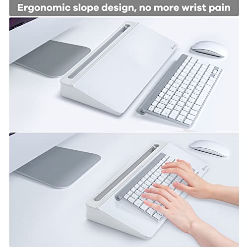 White Glass Desk Whiteboard with Storage for Home Office and School Supplies