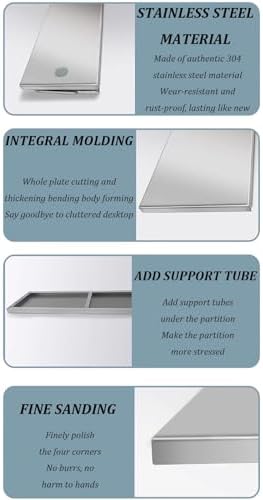 Stainless Steel Wall-Mounted Folding Table, Space-Saving Floating Desk, Utility Room Kitchen Food Shelf, Garage Workbench (L100*W40cm, Silver)