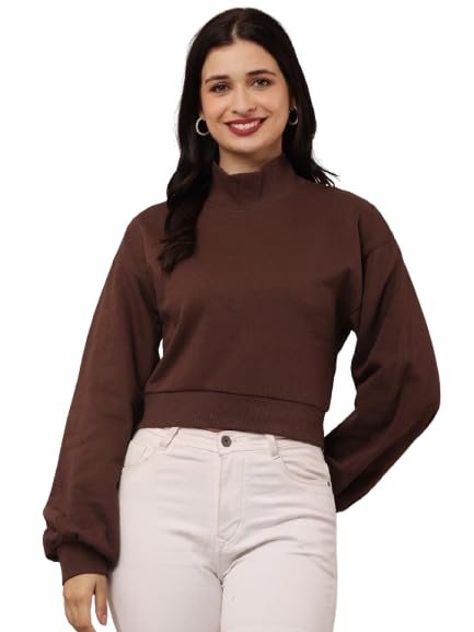 nobarr Women's Cotton High-Neck with Full Sleeve Purple Sweatshirt-picture-47