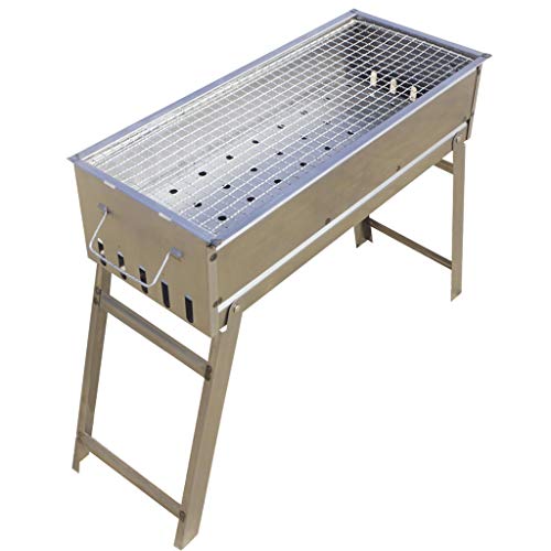 Barbecue Stainless steel grill, portable grill, collapsible grill, charcoal grill, suitable for outdoor cooking camp (Size : 50×23x47cm)