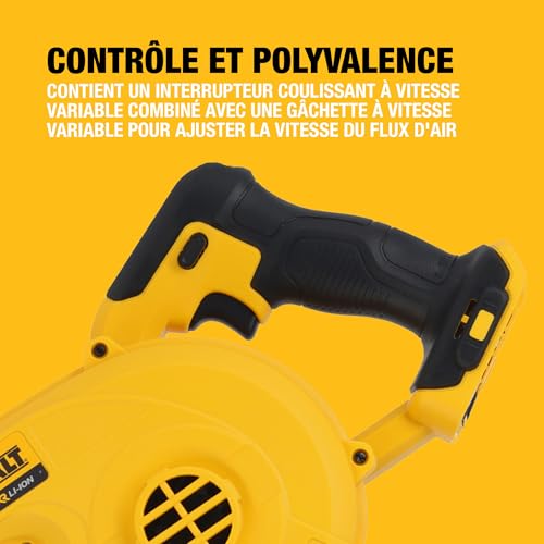 DEWALT Souffleur Compact 18V XR DCV100-XJ avec variateur de vitesse précis