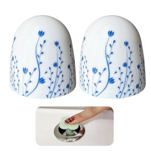 Beaspecal 2Pcs Toilet Bolt Covers with Elegant Colorful Parttern Nature Flower Plant Toilet Bowl Bolts Covers for Bathroom Decoration 2Pcs Toilet Replacement -4Pcs/Pack