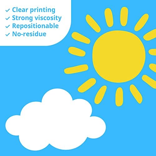 DECOWALL DS-8054 White Cloud Wall Stickers Decals Kids Nursery Room Bedroom décor Art Removable Living Girls Baby Decoration Cute Peel Home Sun Vinyl Cartoon Mural DIY Boys air playroom Window