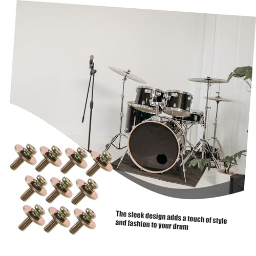 Parliky 20 Unidades Parafusos de tambor Acessórios de tambor Parafusos de montagem de tambor parafus