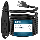 K KASONIC 12 FT 3 Outlet Extension Cord