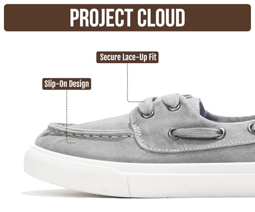 Image of Project Cloud Canvas Sneakers for Women - Memory Foam Slip On Shoes Women Footwear - Lightweight and Non Slip Fashion Sneakers (Seasalt)