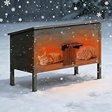 Herture Outdoor Cat House Weatherproof,47.24' Large Insulated Cat House Outdoor with All-Round Foam,Outdoor Cat Shelter for Winter,Feral Cat Shelter for Multiple Cats,Wooden Stray Cat Condo PG01DHZ