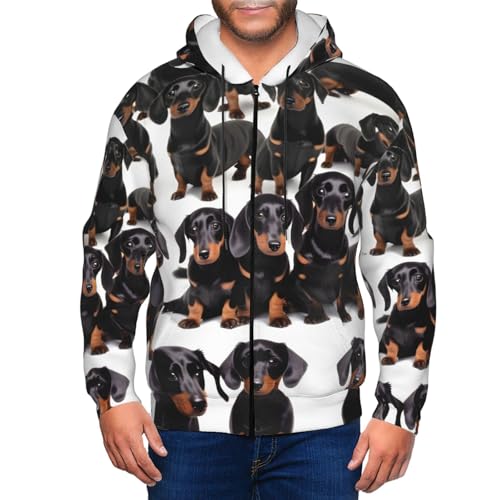 Sweat à capuche Teckel pour homme pull décontracté en coton doux - 7