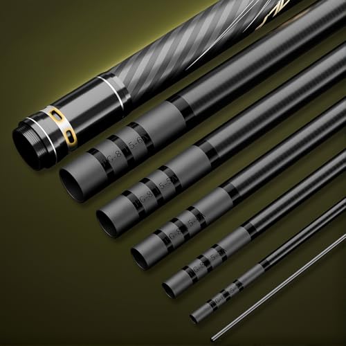 Image of TUJISEK Telescopic Carbon Fiber Fishing Rod 8m 9m 10m 11m 12m 13m 14m 15m Travel rods Portable Fishing Pole Long Section Hit The Pole Long Distance Big Fish for Rivers Lakes Streams(8m)