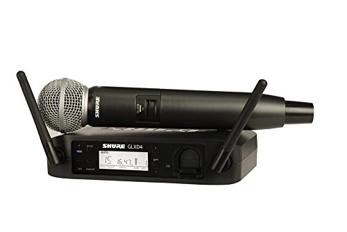Shure GLXD24/SM58 Microphone System with GLXD4 Receiver and GLXD2 Handheld Transmitter with SM58 Vocal Mic Capsule