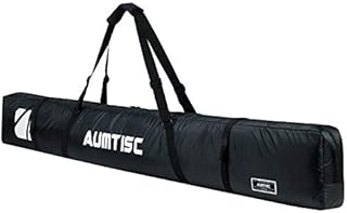 AUMTISC Ski Bag Padded Snowboard Bag Single Travel Winter Sports Bag to Transport Skis Gear Pocket with Adjustable Handle