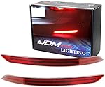 iJDMTOY Red Lens Full LED Bumper Reflector Lights Compatible With 2017 2018 Hyundai Elantra Sedan, Function as Tail/Brake & Rear Fog Lamps