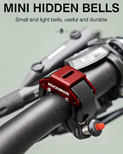 Image of ROCKBROS Bike Bells Hidden Bells for 0.87 in Handlebars More Than 100dB | Three Colors Bicycle Bells to Match Clear & Long Sound Ringer, Mountain Bike, Scooter, Youth Bike for Adults and Kids