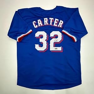 Facsimile Autographed Evan Carter Texas Blue Reprint Laser Auto Baseball Jersey Size Men’s XL