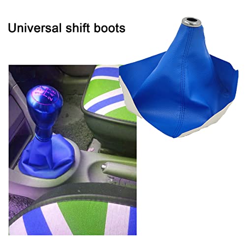 Yijintuo Car Shift Boots Shift Knob Dust Cover Manual Shift Lever Pu Leather Shift Boots Mt Universal Type Shift Boot (Blue) 1 #TOP3