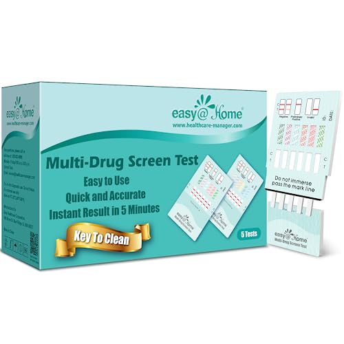 Easy@Home 12 Panel Instant Drug Test Kits - Testing Marijuana (THC),COC, OPI 2000, AMP,BAR,BZO,MDMA,MET/mAMP, MTD, OXY,PCP,PPX- EDOAP-1124-5 Pack FSA or HSA Eligible