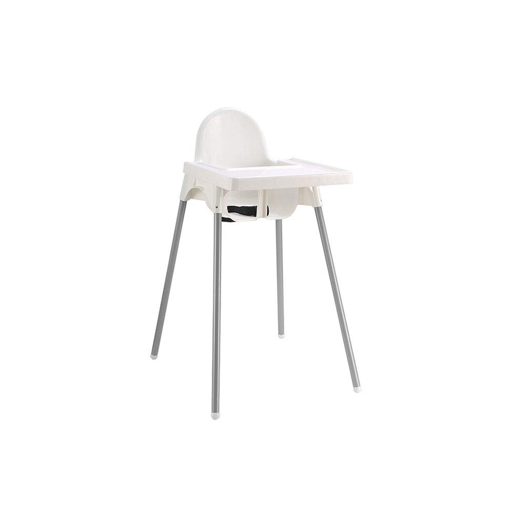 ZXQZ Baby High Chair Baby High Chair, White Dining Chair Child Seat Multi-function Portable Baby Chair with Tray and Non-slip Mat