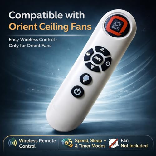Image of Remote Compatible with Aeroslim BLDC Orient Ceiling Fan | Wireless with Sleep Mode, Timer Mode and Speed Adjustment - Orient Remote Control (Fan Not Included)