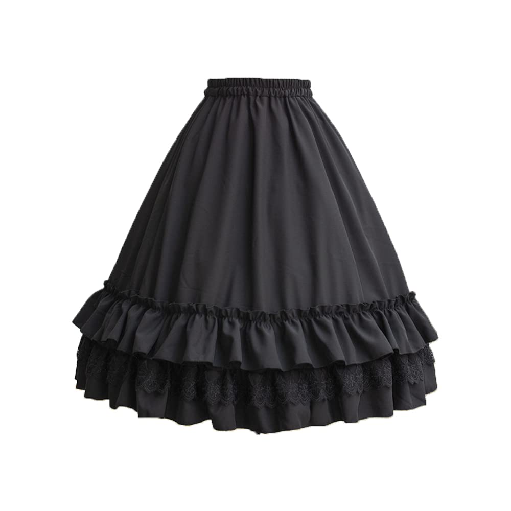 MYAYD Damen A-Linie Hoop Petticoat Unterrock Pannier Rüschen Chiffon Braut Kurz Crinoline für Lolita Ballkleid