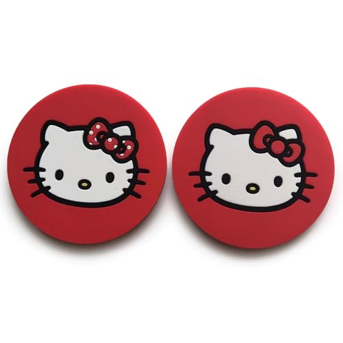 Hello Kitty Posavasos para coche, posavasos Hello Kitty | Accesorios para el hogar | Cosas | Silicona antideslizante de 2.75 pulgadas de diámetro | Juego de 2 | Rojo | Producto oficial