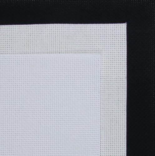 Image of KCS 3 pc of 15 inch x 18 inch(38cmx45cm) 18 Count Cross Stitch Cotton Aida Cloth Needlework Rolled Fabric Box,18CT,White+Antique White+Black