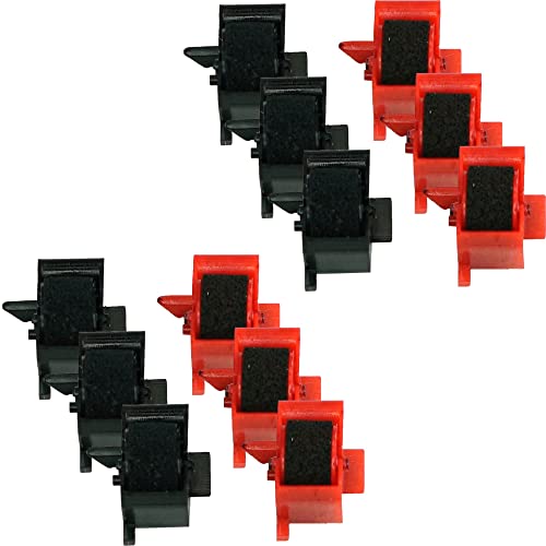 Rodillos de tinta negros y rojos GRC 878BR, pack de 6