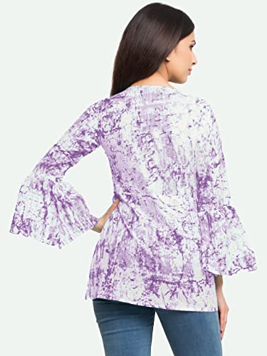 Image of Yash Gallery Women's Cotton Tie and Dye Straight Top