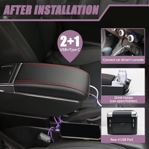 OYHCM Center Armrest for Opel Corsa E 2014-2018 Car Center Console Storage Box, Double Layer Compartment, Leather Car Seat Interior Accessories, Easy Install - Image 5