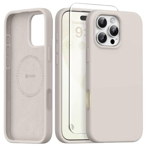 Coque iPhone 16 Pro Max GONEZ en silicone avec protège-écran et objectif