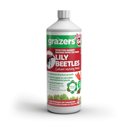 Grazers G4 Concentrate Protection from Red Lily Beetle Damage 1L (Dilutes to 22 refills of 750ML Ready To Use Spray)