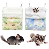 FHRYNA 2 Stück Warme Meerschweinchen Hängematte Hamster Schlafsack Weicher Plüsch Hängematte Meerschweinchen Hängende Stern Mond Ratten Hängematte für Hängendes Nest