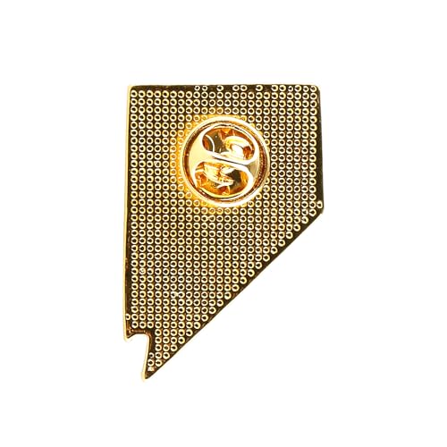 Image of State Shaped Map Lapel Metal Pin Enamel Brooch Keepsake Beautifully Designed for Backpack Hat