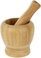 Pilão Com Socador Madeira Bambu Alho Pimenta
