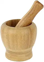 Pilão Com Socador Madeira Bambu Alho Pimenta