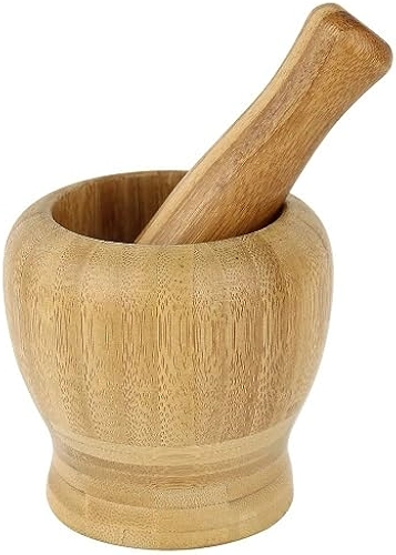 Pilão Com Socador Madeira Bambu Alho Pimenta