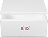 THERM BOX Styroporbox - Thermobox für Essen & Getränke - Styropor Kühlbox & Warmhaltebox Innen: 49x29,5x20cm - 28,91 Liter Wiederverwendbar