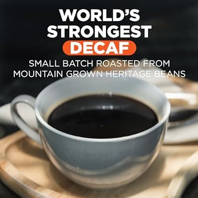 Maud's World's Strongest Decaf Coffee Pods, 18 ct, Decaffeinated Dark Roast Coffee in Single Serve Pods 100% Arabica Coffee, Compatible with Keurig K Cups Maker