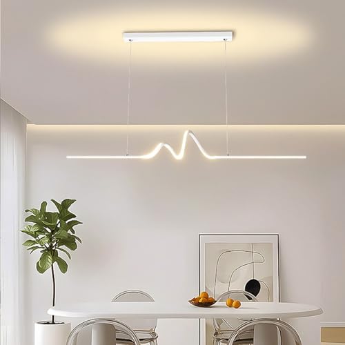 Iluminación Colgante LED Regulable Lámpara Lineal Simple de Techo Moderno 5