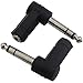 KKUANG 3PCS Headphone Microphone Audio Right Angle 6.35mm to 3.5mm Adapter Electronic Products Male to Female Connector 90 Degree Stereo Headphone Adapter for Speakers Microphones Black