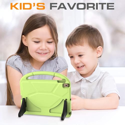 Image of Kids Case for iPad 9th /8th /7th Generation, iPad 10.2 Kids Case with Built-in Screen Protector, Durable Shockproof Handle Stand Protective Cover for iPad 10.2 Inch 2021 /2020 /2019, Lime Green